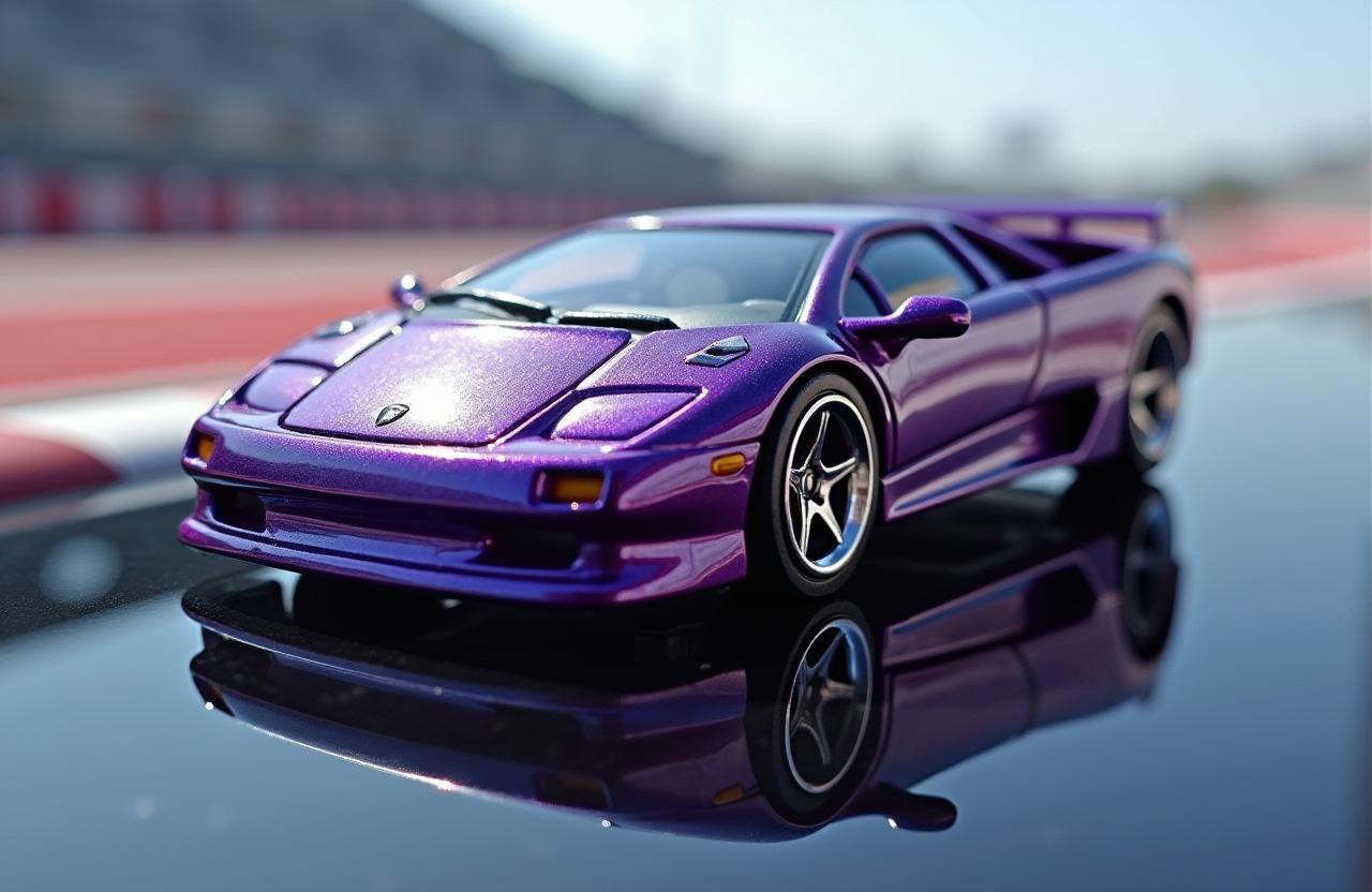 A striking image of a Lamborghini Diablo Hotwheels toy car
