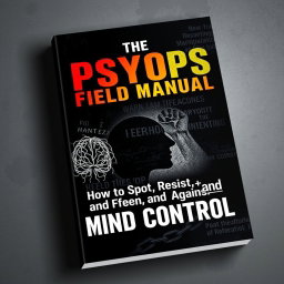 A captivating and insightful book cover design for 'The PsyOps Field Manual: How to Spot, Resist, and Defend Against Mind Control'