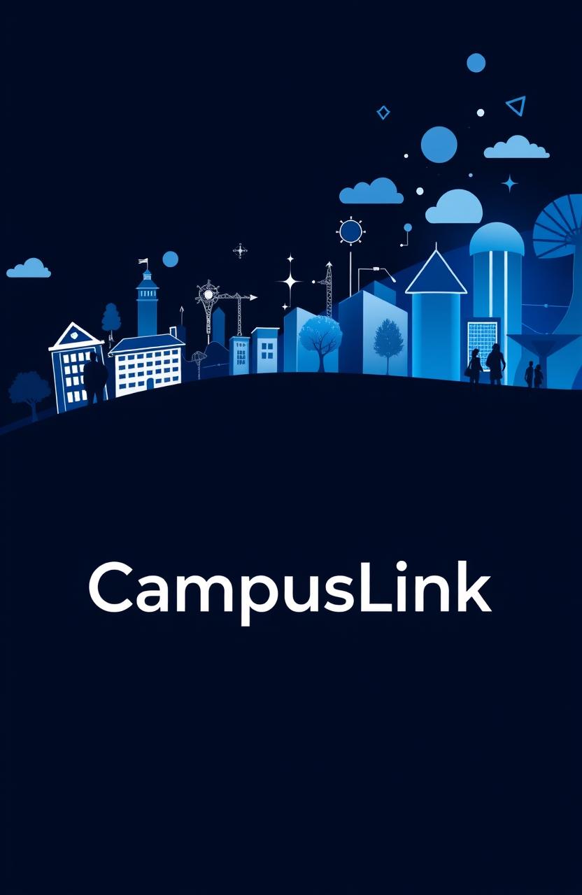 A visually engaging graphic design combining a dark blue and white color theme
