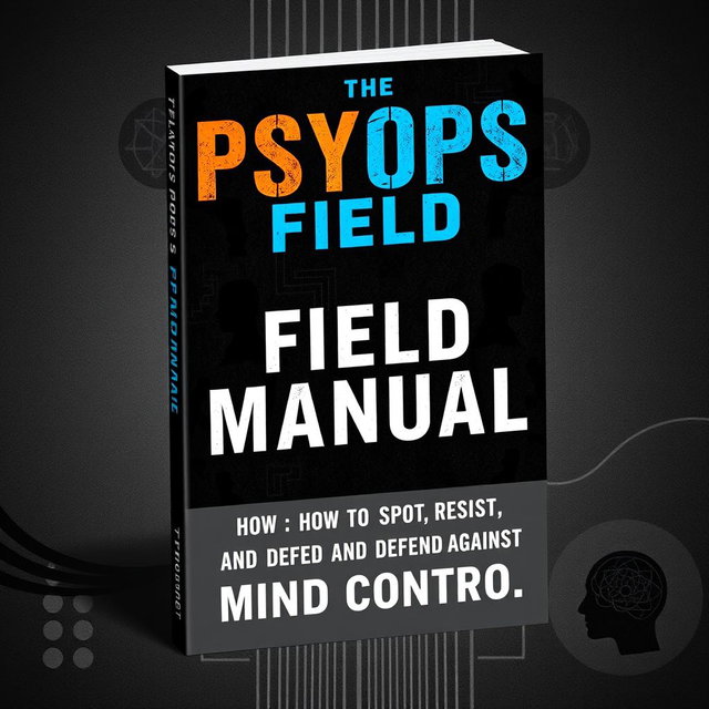 An engaging and informative book cover design for 'The PsyOps Field Manual: How to Spot, Resist, and Defend Against Mind Control'