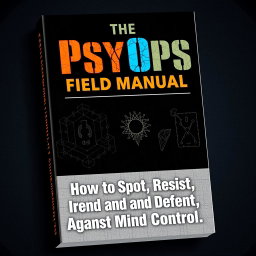An impactful and attention-grabbing book cover design for 'The PsyOps Field Manual: How to Spot, Resist, and Defend Against Mind Control'
