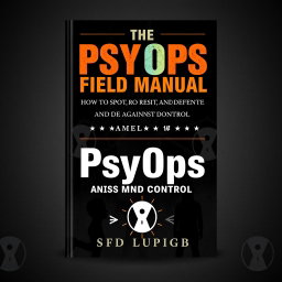 An impactful and attention-grabbing book cover design for 'The PsyOps Field Manual: How to Spot, Resist, and Defend Against Mind Control'
