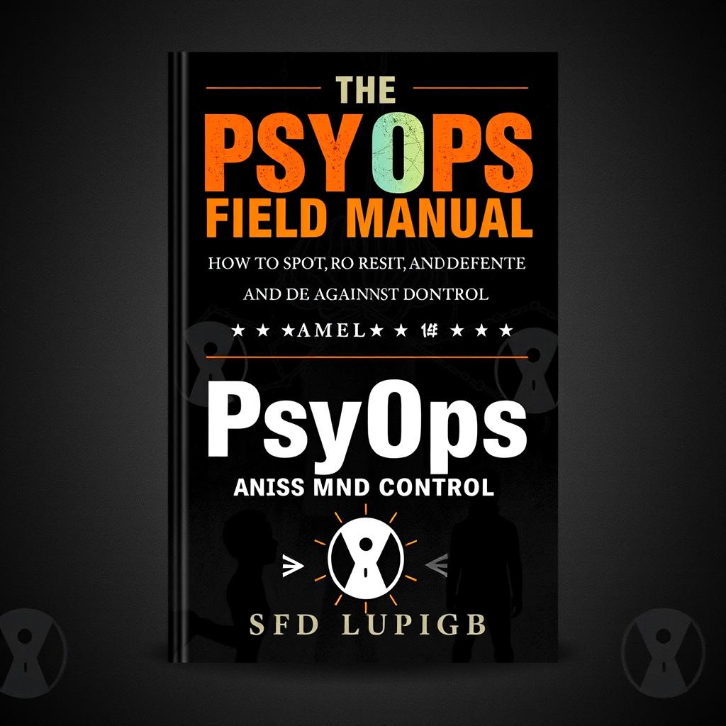 An impactful and attention-grabbing book cover design for 'The PsyOps Field Manual: How to Spot, Resist, and Defend Against Mind Control'
