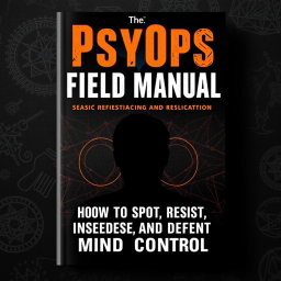 An impactful and attention-grabbing book cover design for 'The PsyOps Field Manual: How to Spot, Resist, and Defend Against Mind Control'