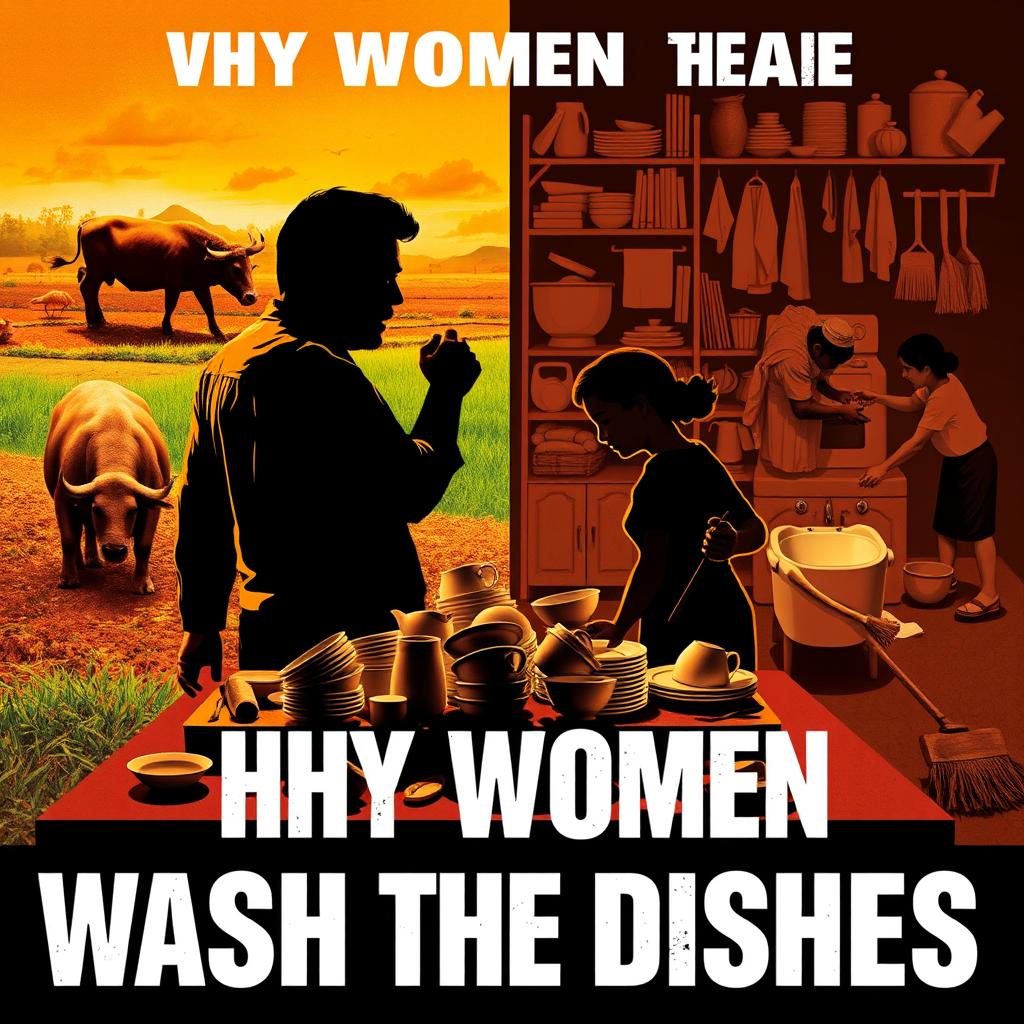 A dramatic movie poster depicting the story 'Why Women Wash the Dishes'