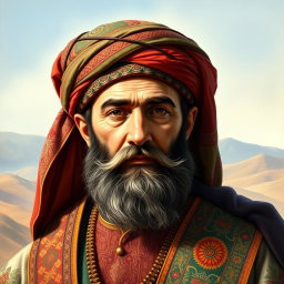 A detailed and realistic portrait of Ahmad Shah Durrani, the founder of the Durrani Empire in Afghanistan