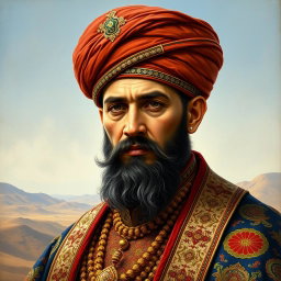 A detailed and realistic portrait of Ahmad Shah Durrani, the founder of the Durrani Empire in Afghanistan
