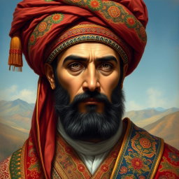 A detailed and realistic portrait of Ahmad Shah Durrani, the founder of the Durrani Empire in Afghanistan