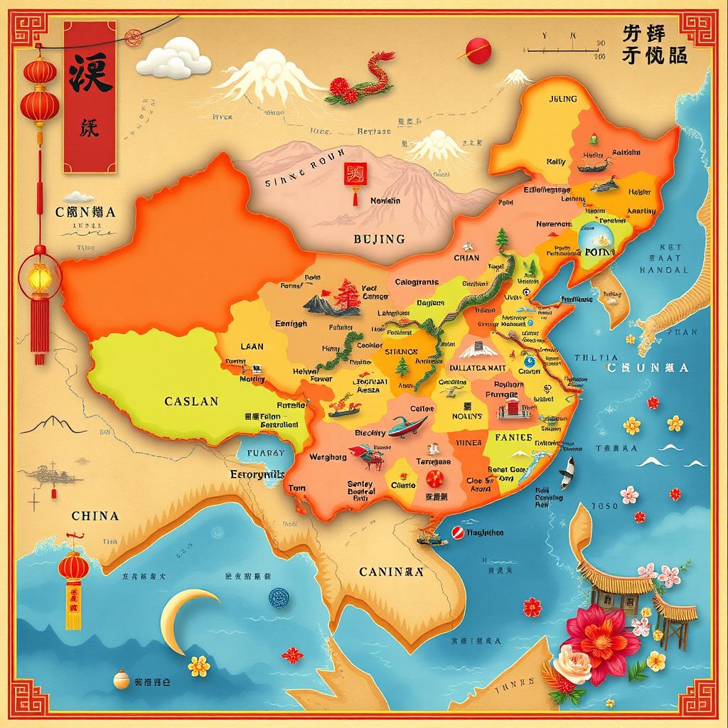 Explore China's Geographic Wonders: An Intricately Detailed Map
