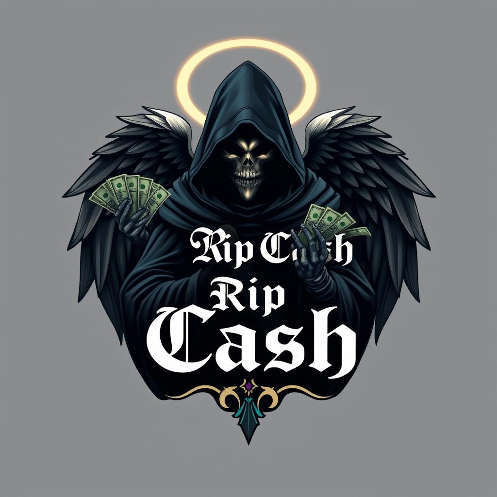 A logo depicting a mysterious figure resembling the Angel of Death, with a dark, hooded appearance
