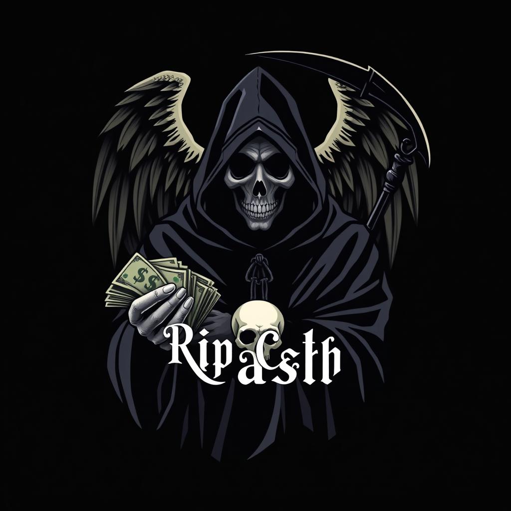 A logo featuring a mysterious cloaked figure representing the unknown magician, with their face obscured