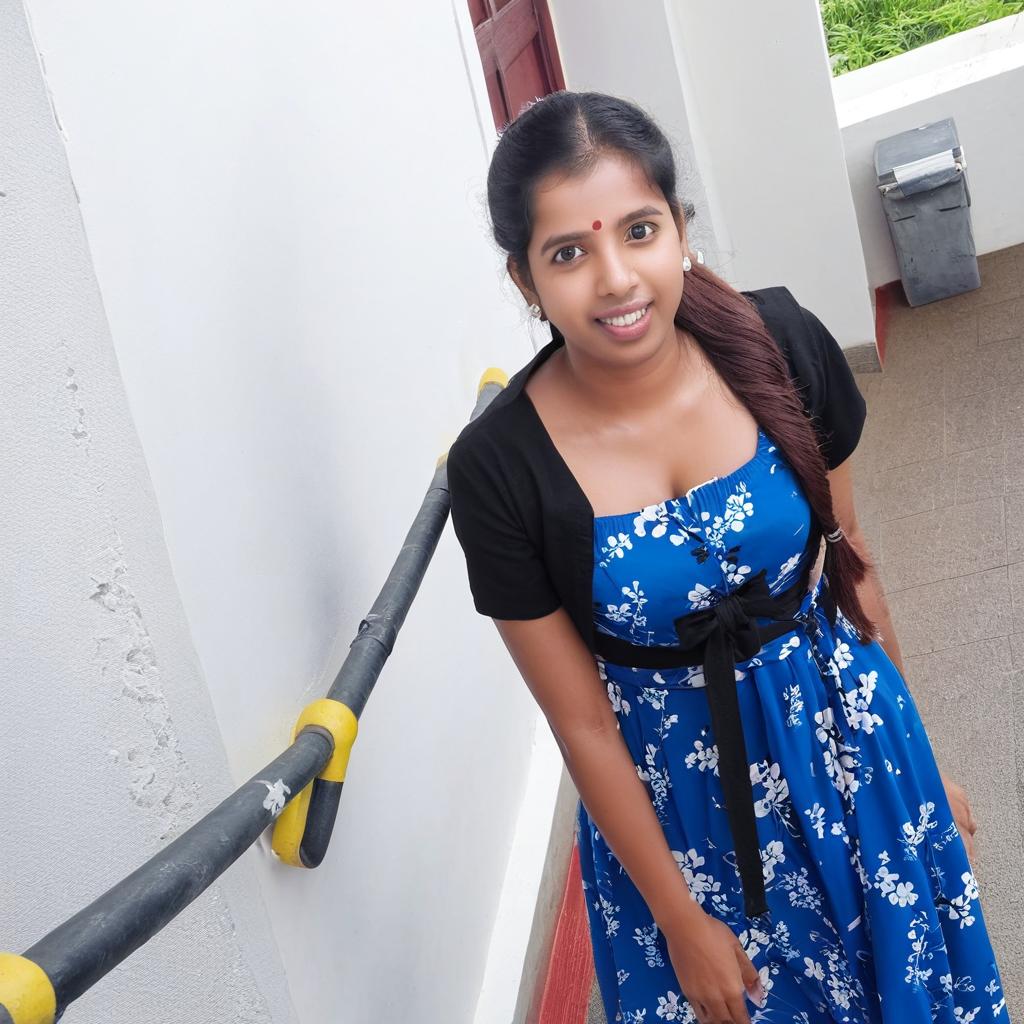 Embrace Creativity: Woman in Blue Dress