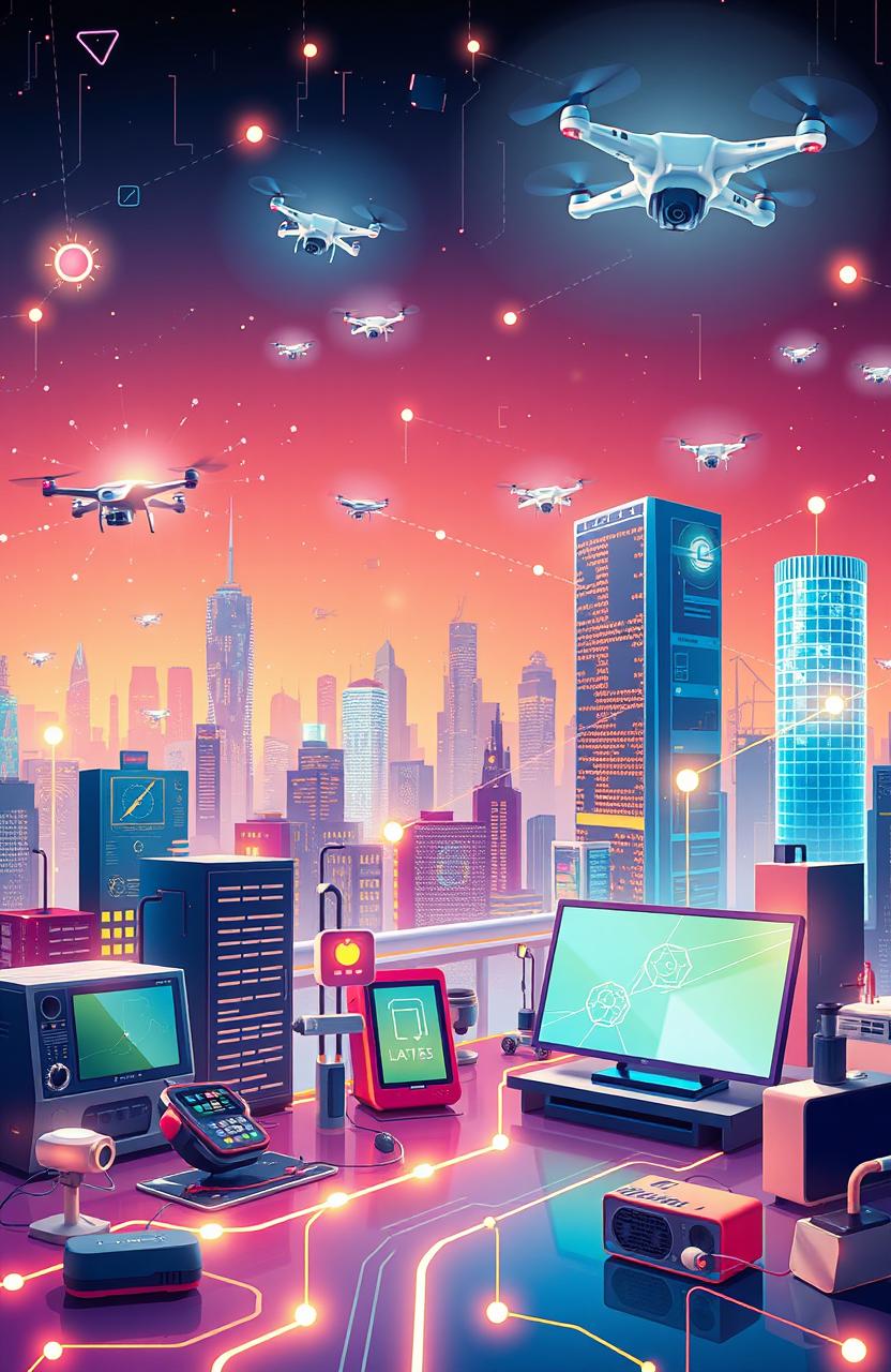 A visually striking illustration capturing the essence of the Internet of Things (IoT) as a revolutionary concept