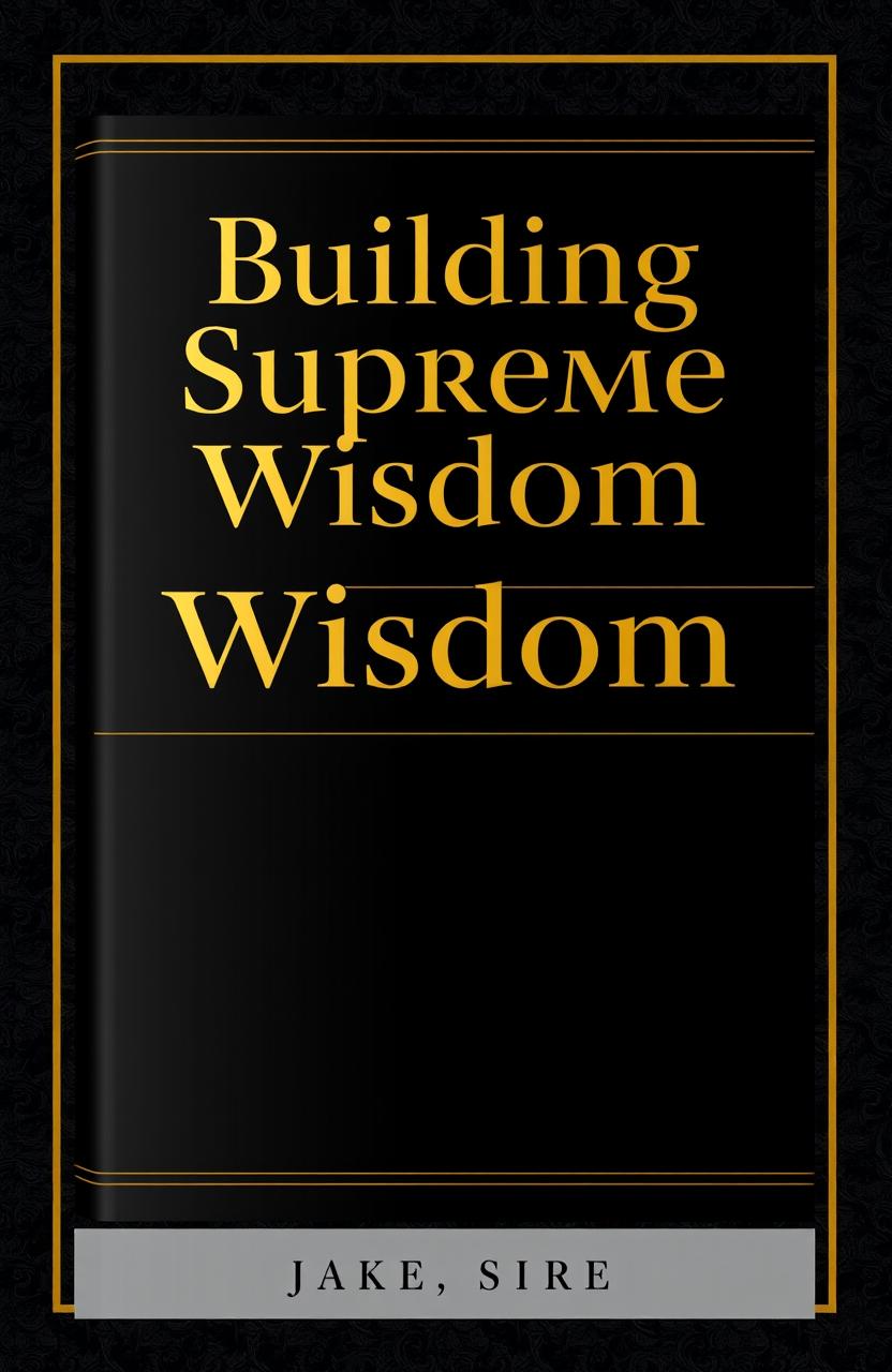 A book cover design for "Building Supreme Wisdom" featuring an elegant blend of black, gold, and white colors