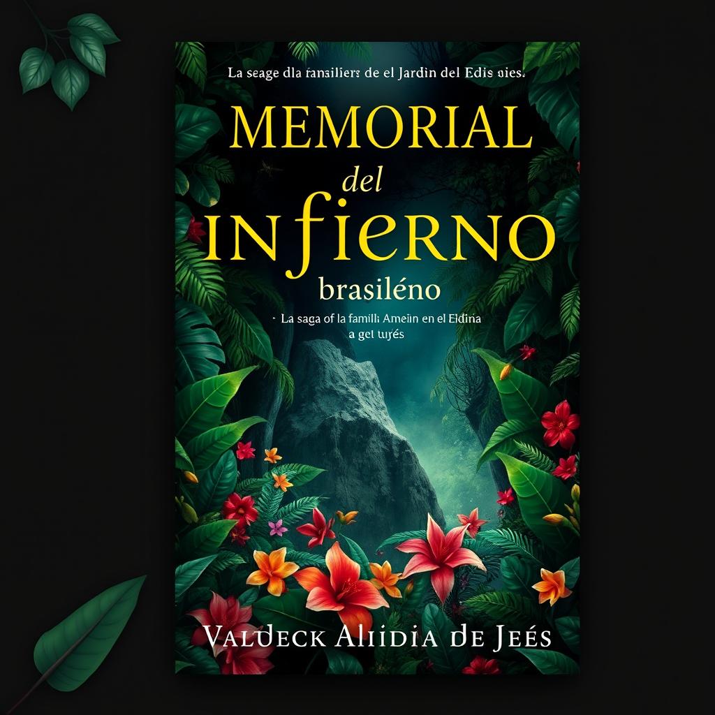 A captivating book cover design for "Memorial del infierno brasileño: La saga de la familia Almeida en el Jardín del Edén" by Valdeck Almeida de Jesús