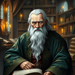 A beautifully detailed portrait of a wise sage, inspired by classic fantasy art