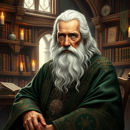 A beautifully detailed portrait of a wise sage, inspired by classic fantasy art