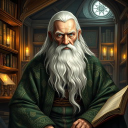 A beautifully detailed portrait of a wise sage, inspired by classic fantasy art