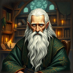 A beautifully detailed portrait of a wise sage, inspired by classic fantasy art