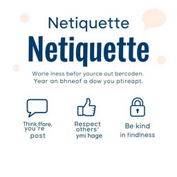 A visually appealing netiquette poster that emphasizes the importance of online manners
