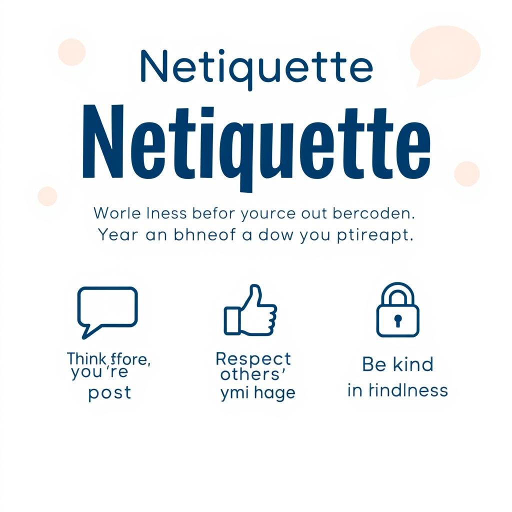 A visually appealing netiquette poster that emphasizes the importance of online manners