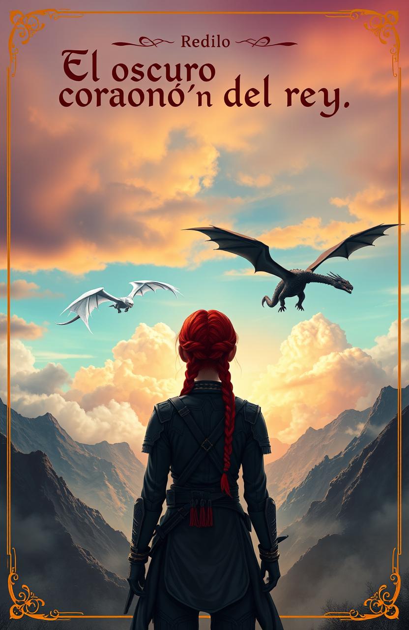 A stunning cover image featuring a girl with red braided hair in a combat suit, standing with her back turned and gazing towards the horizon