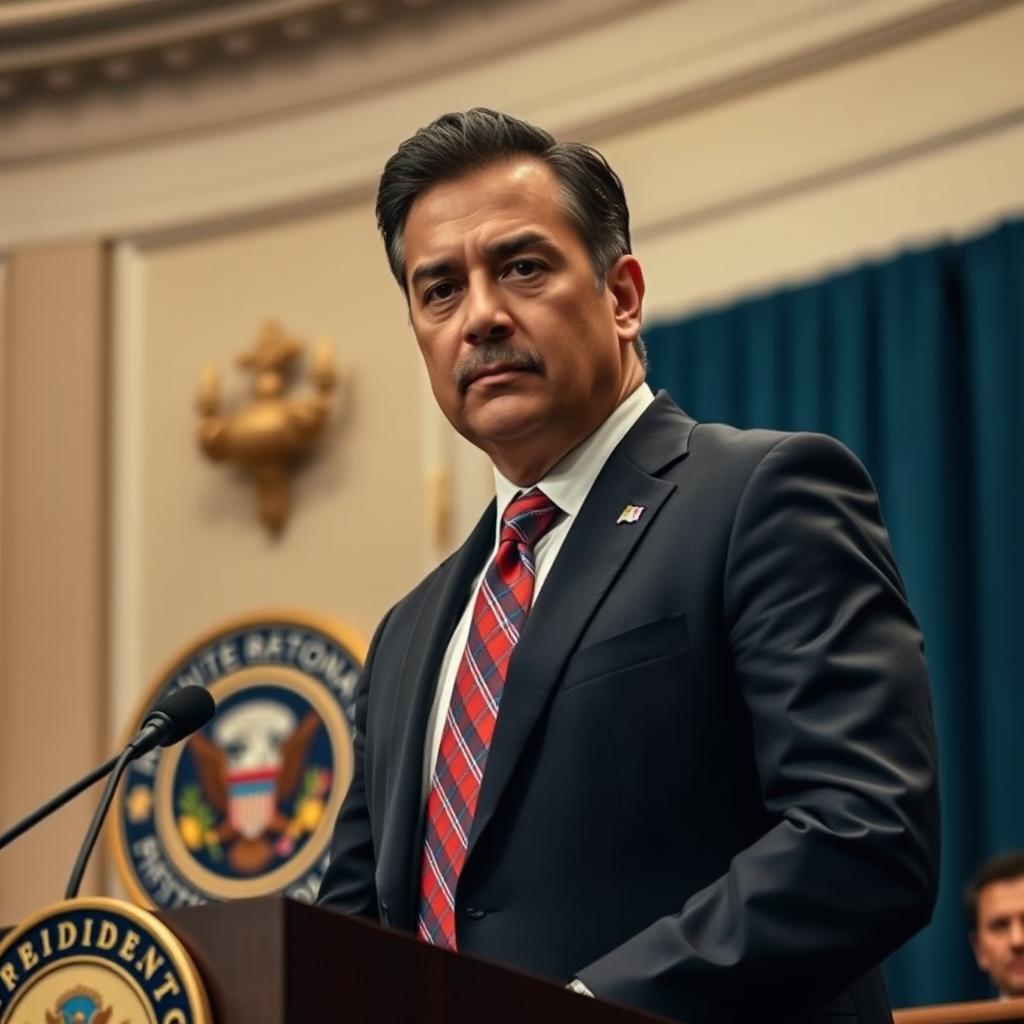 A powerful and confident portrait of Homeor Figueroa as the Minister of the Presidency