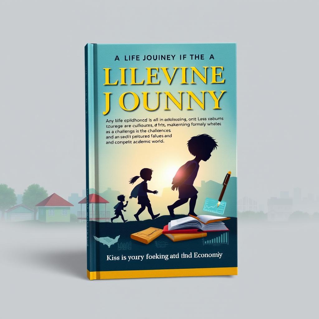 A book cover illustrating the life journey of an individual from childhood to adolescence, filled with challenges, failures, and achievements