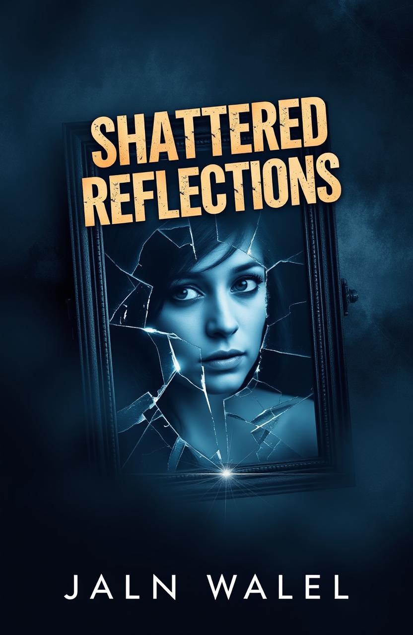 A powerful and evocative book cover design for a novel titled 'Shattered Reflections,' focused on the theme of domestic abuse