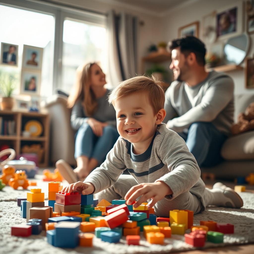 A poignant and heartwarming scene depicting a family gathering