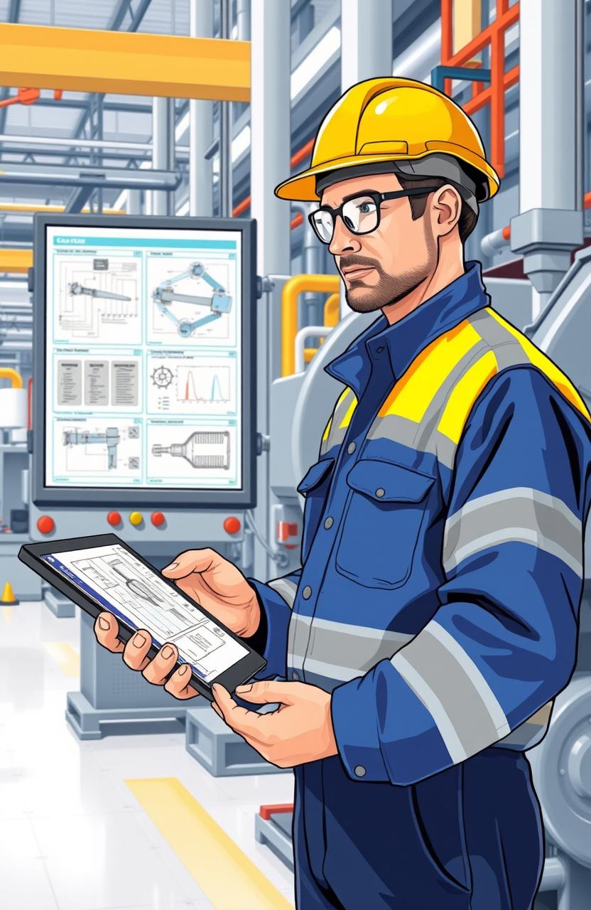 A representative illustration of a professional technical worker in an industrial setting