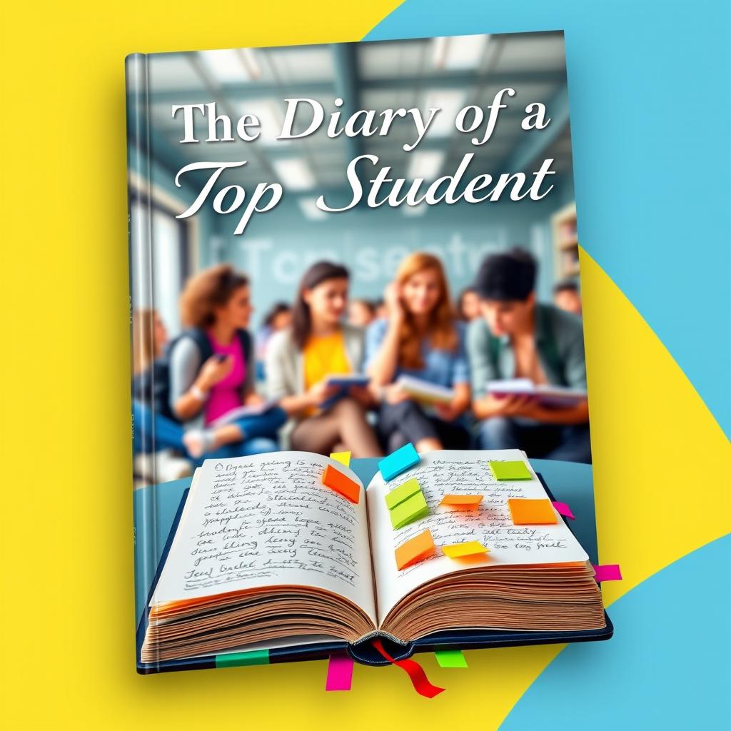 An engaging book cover for a novel titled 'The Diary of a Top Student'