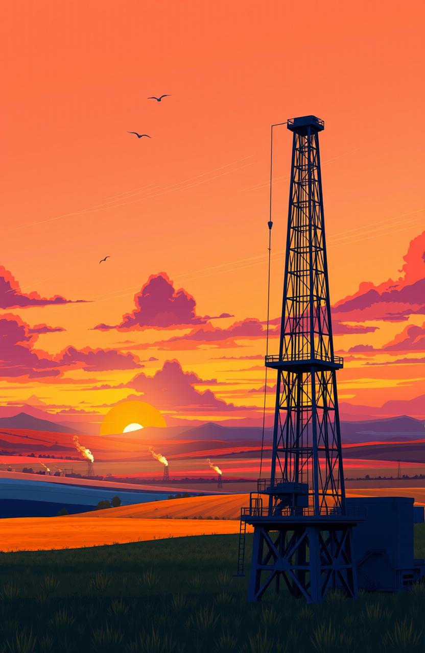 A vibrant illustration showcasing the vastness of oil and gas resources
