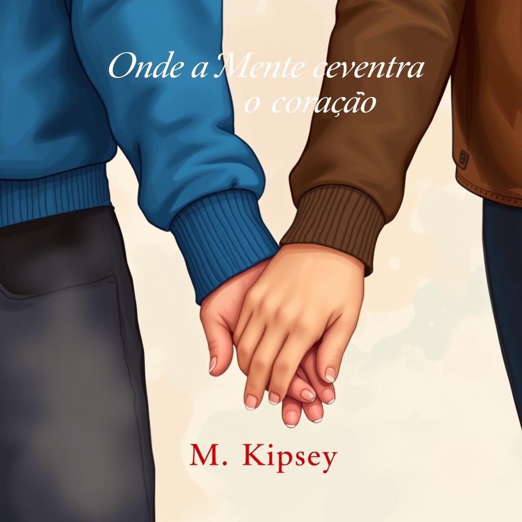An artistic illustration featuring a man's arm in a vibrant blue sweatshirt next to a woman's arm in a stylish brown leather jacket, both showing five fingers on their hands