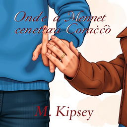 An artistic illustration featuring a man's arm in a vibrant blue sweatshirt next to a woman's arm in a stylish brown leather jacket, both showing five fingers on their hands