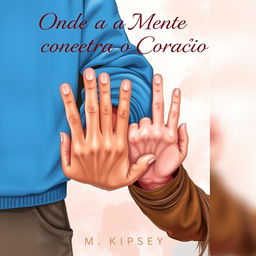 An artistic illustration featuring a man's arm in a vibrant blue sweatshirt next to a woman's arm in a stylish brown leather jacket, both showing five fingers on their hands