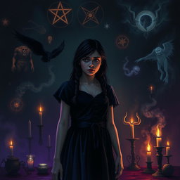 A dramatic and surreal scene illustrating Julia, an ordinary girl, grappling with the unimaginable as she loses control over her life