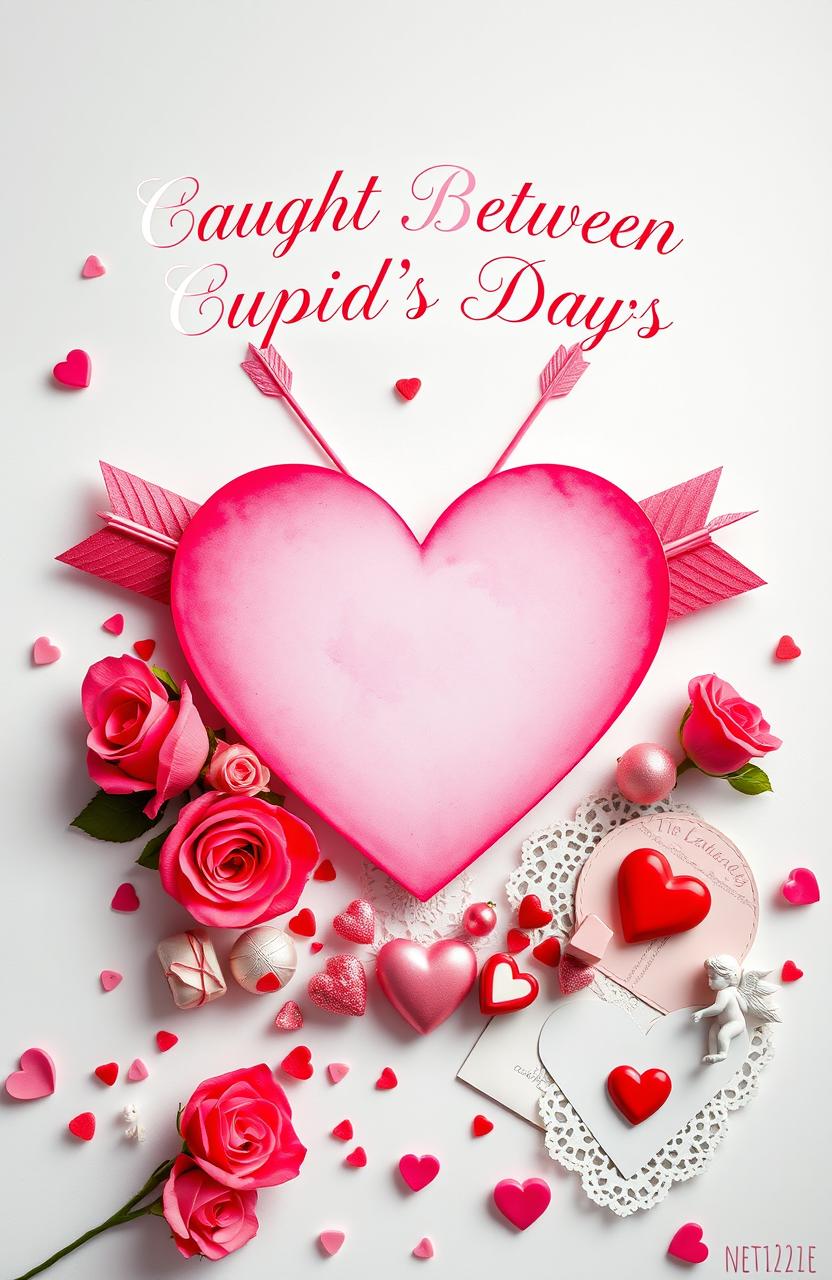 A romantic Valentine's Day theme featuring a large heart in the center, formed by two arrows intersecting at the point of the heart