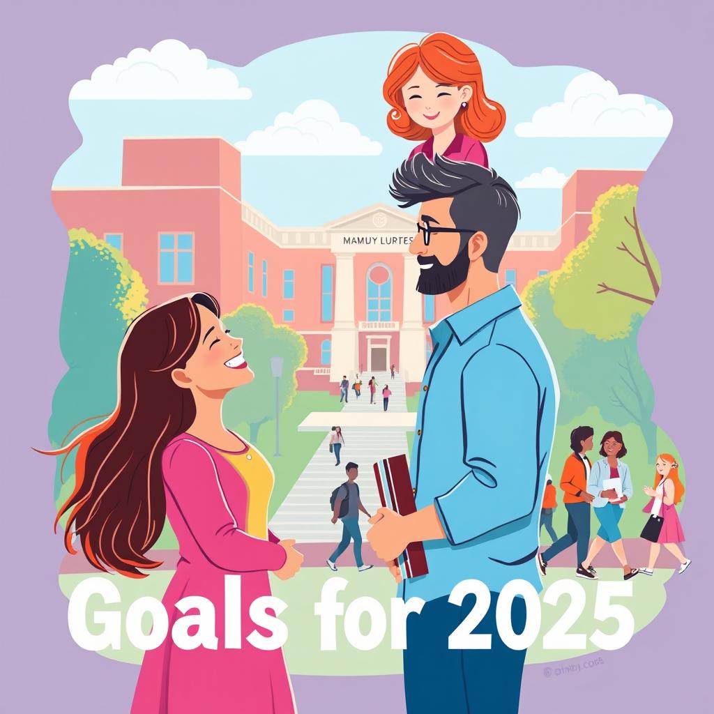 A vibrant and inspiring illustration depicting the user's goals for 2025