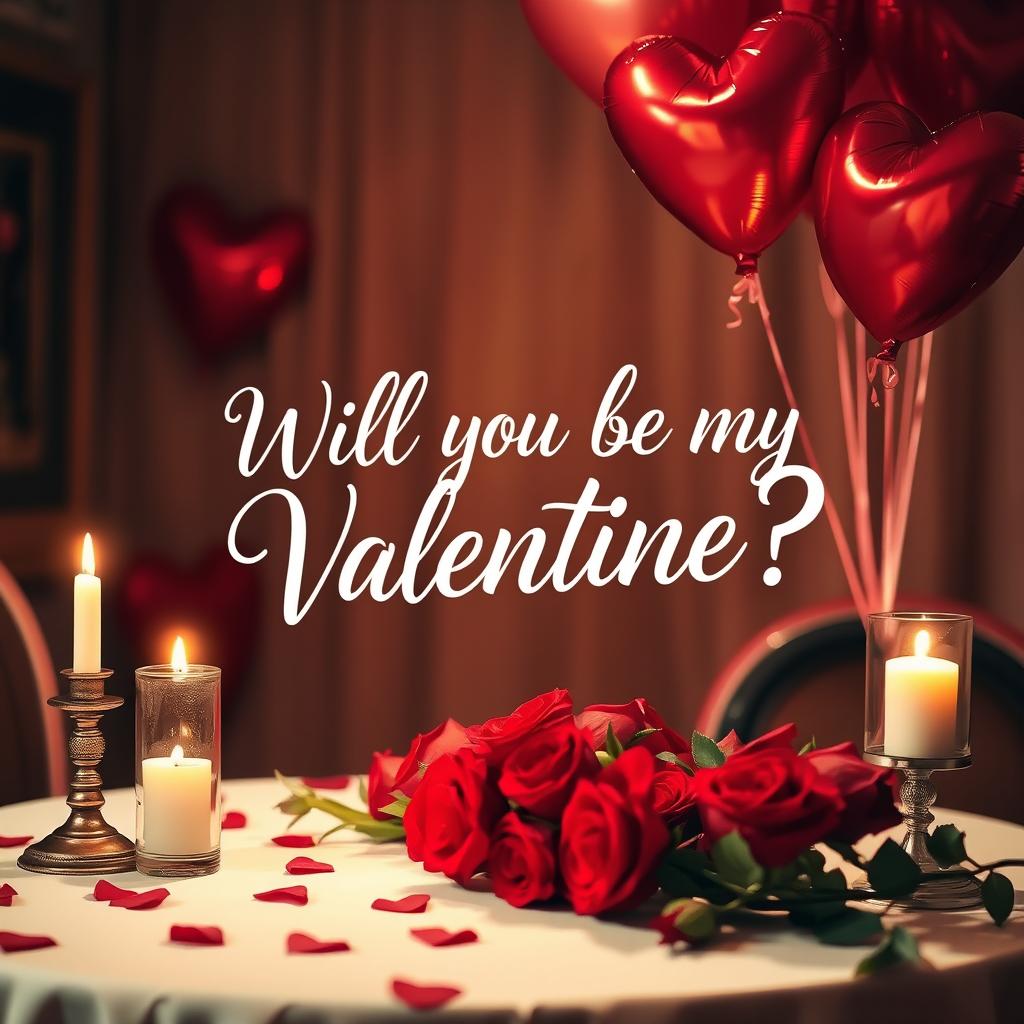 An enticing and romantic scene featuring a charming and cozy setting for Valentine's Day