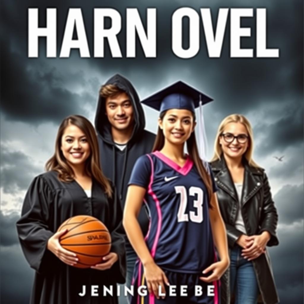 A novel cover featuring four diverse characters