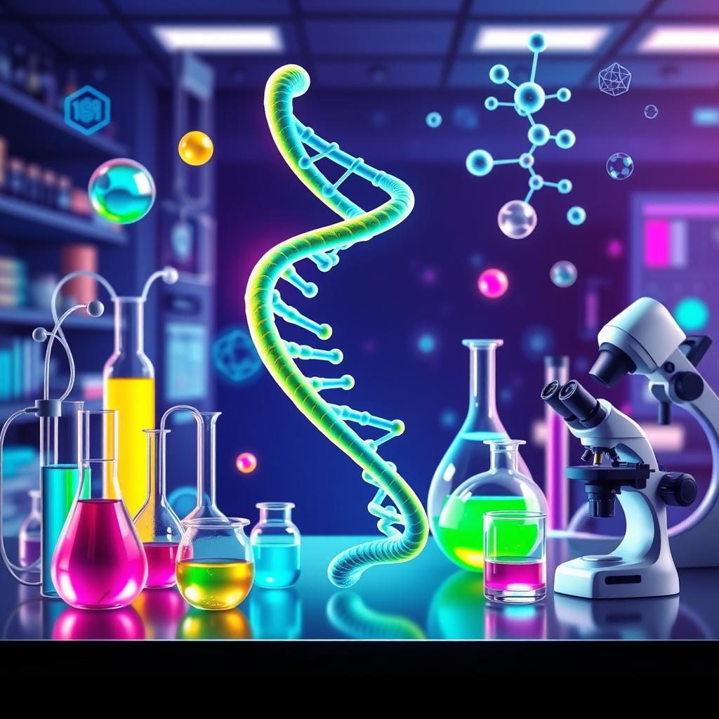 A captivating cover image featuring a 3D illustrative DNA strand, creatively swirling and glowing in the center