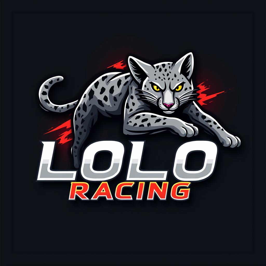 A logo design for 'Lolo Racing', featuring a sleek and modern typography that emphasizes speed and dynamism