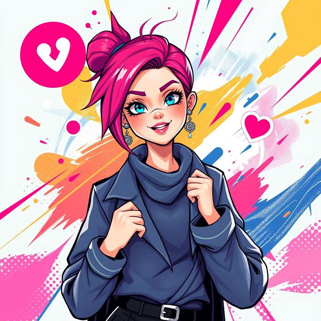 A unique woman character designed for a social media marketing poster