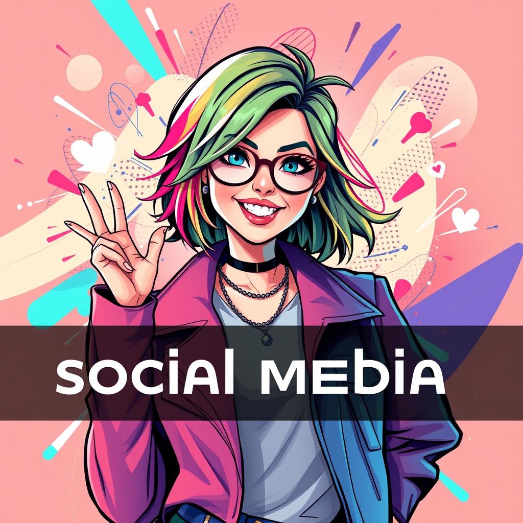 A unique woman character designed for a social media marketing poster