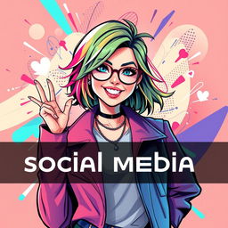 A unique woman character designed for a social media marketing poster