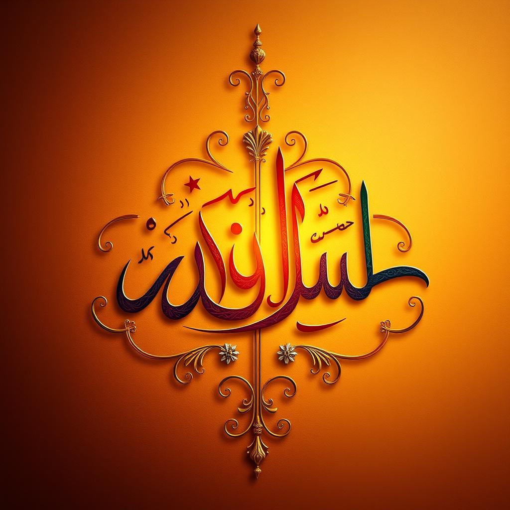 A beautifully crafted and intricate design showcasing Arabic calligraphy, emphasizing the beauty of Arabic letters (horof)