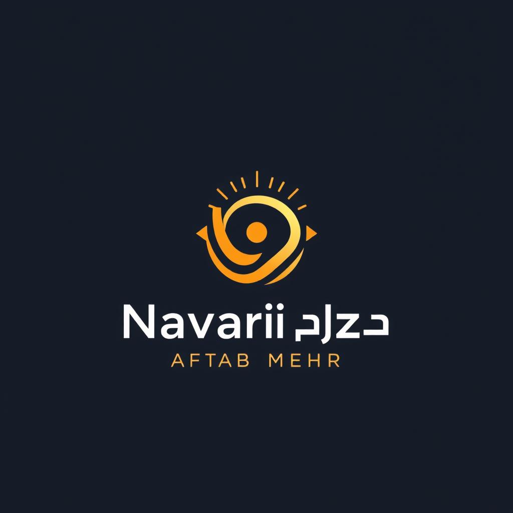 A unique and elegant minimalist logo design for a company in the technology industry named 'Noavari Afzay Aftab Mehr' which operates under the charity 'Negah Aftab Mehr'