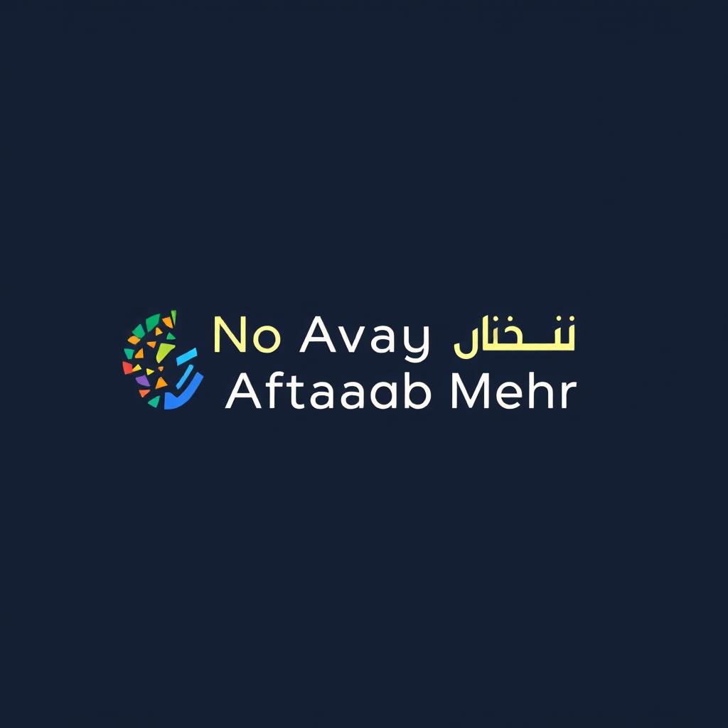 A modern, unique, and elegant logo design for a technology company named 'No Avayeh Afzay Aftaab Mehr'