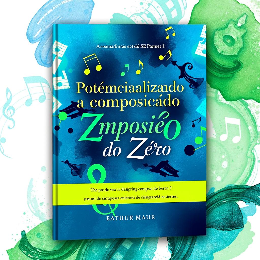 A captivating ebook cover titled "Potencializando a Composição do Zero" featuring a beautifully designed abstract background that symbolizes creativity and growth